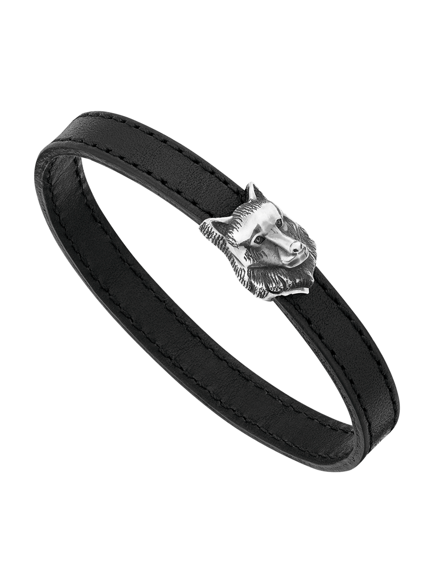 Brazalete Homage R. Kipling Piel y Lobo de Plata Talla M