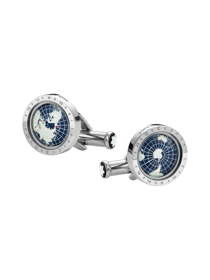 Mancuernillas Montblanc 1858 Geosphere Azul