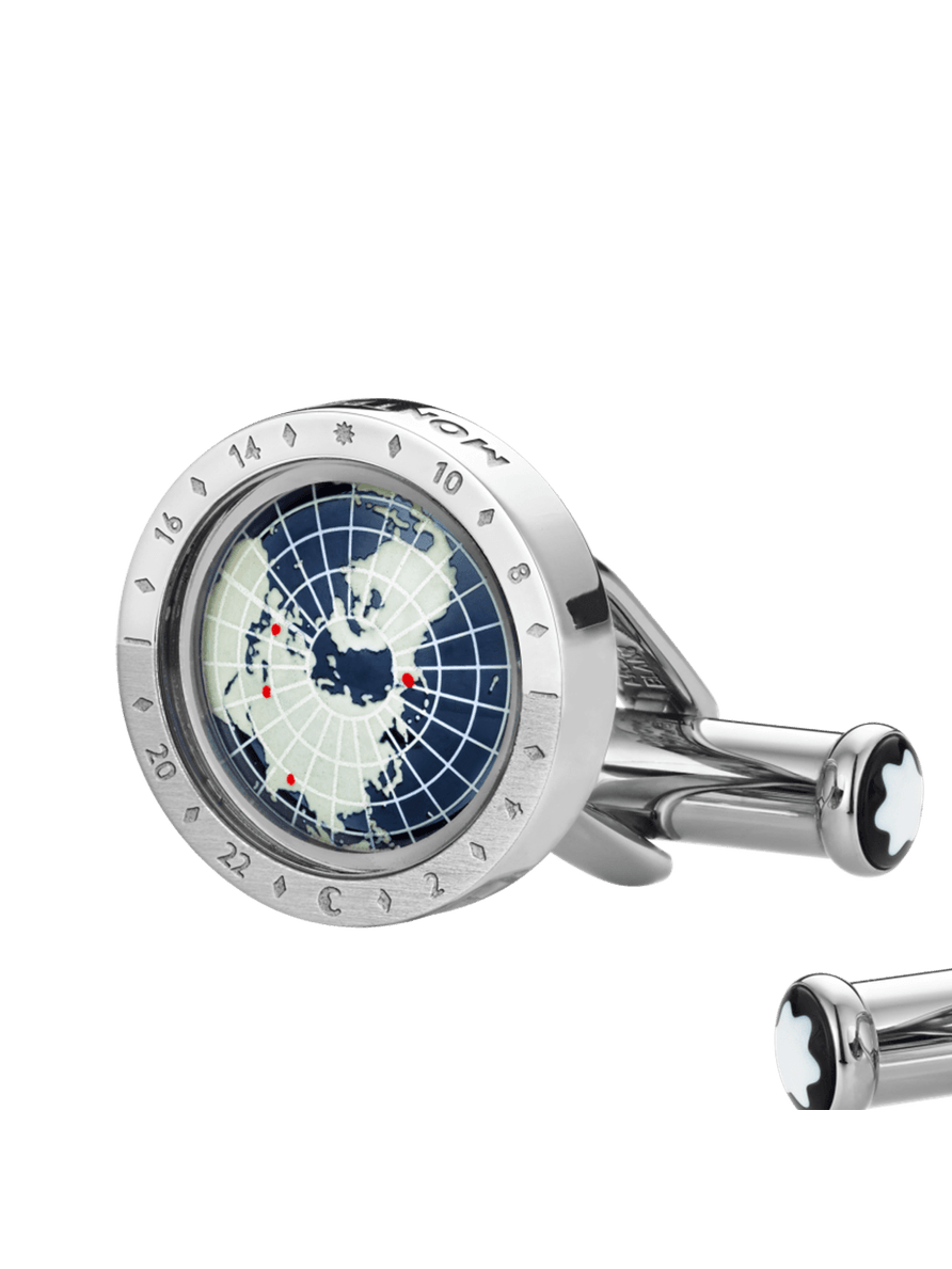 Mancuernillas Montblanc 1858 Geosphere Azul