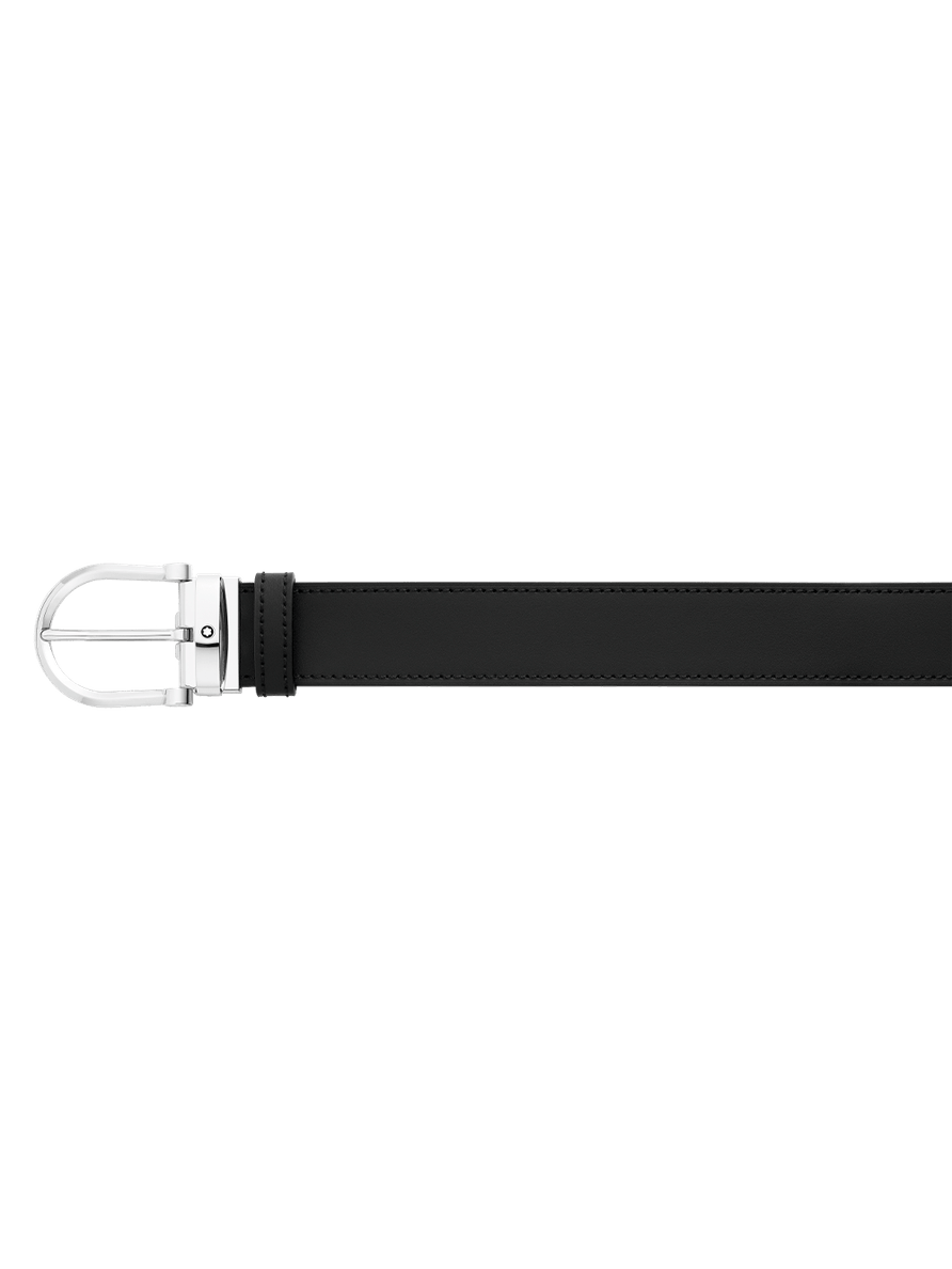 Cinturón reversible de piel negro y azul para cortar a medida