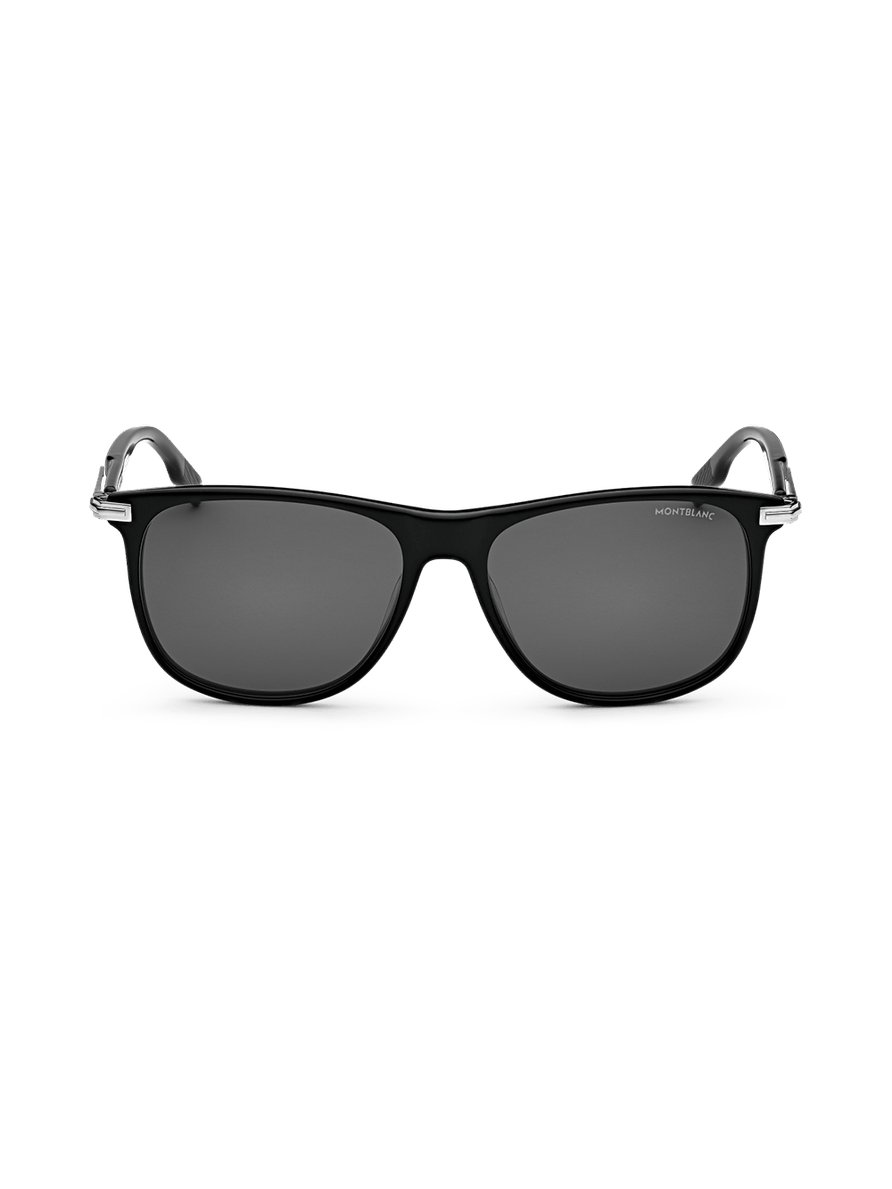 Lentes de sol rectangulares con montura de acetato negro