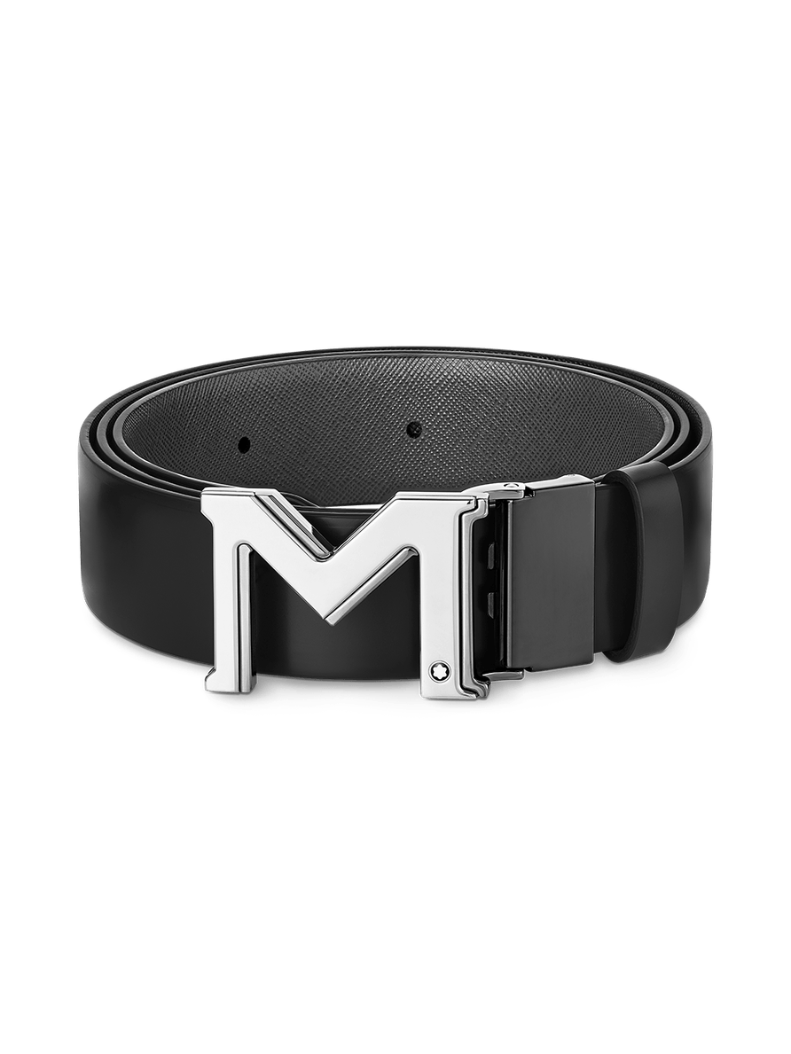 Cinturón reversible Negro Gris para cortar a medida