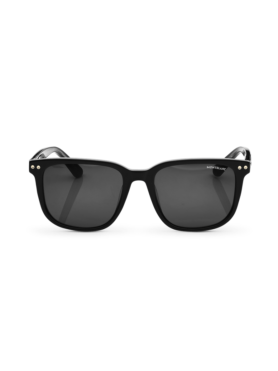 Lentes de sol rectangulares con montura de acetato negro