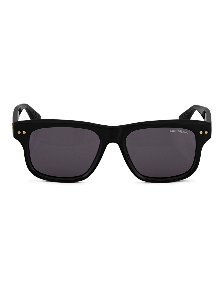 Lentes de sol rectangulares con montura de acetato negro
