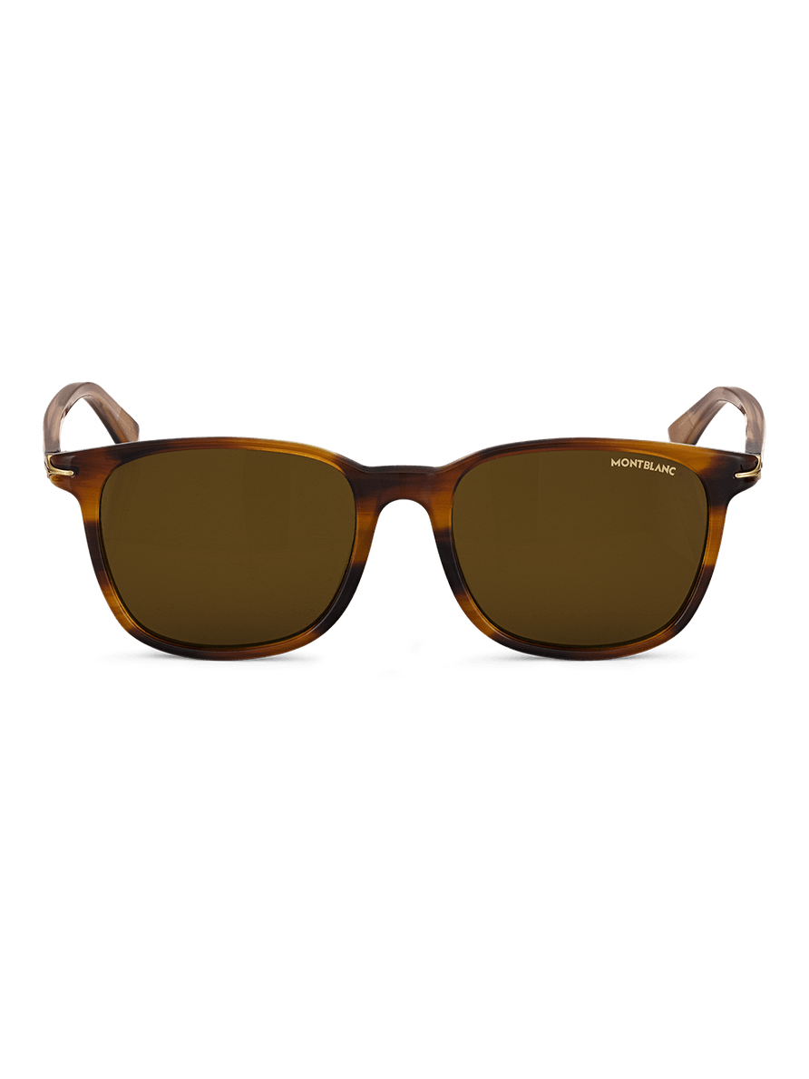 Lentes de sol cuadrados con montura de acetato marrón