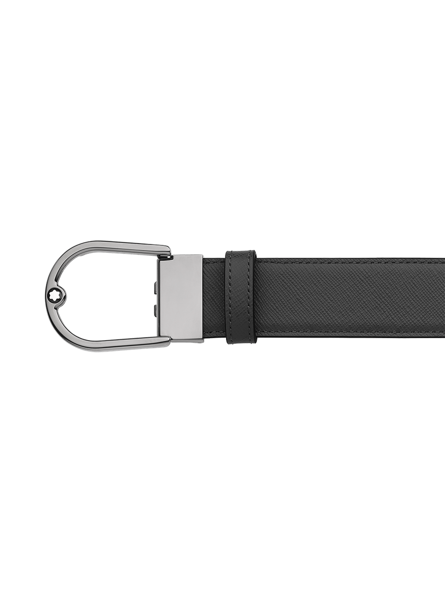 Cinturón reversible mástique/negro de 35 mm para ajustar a medida