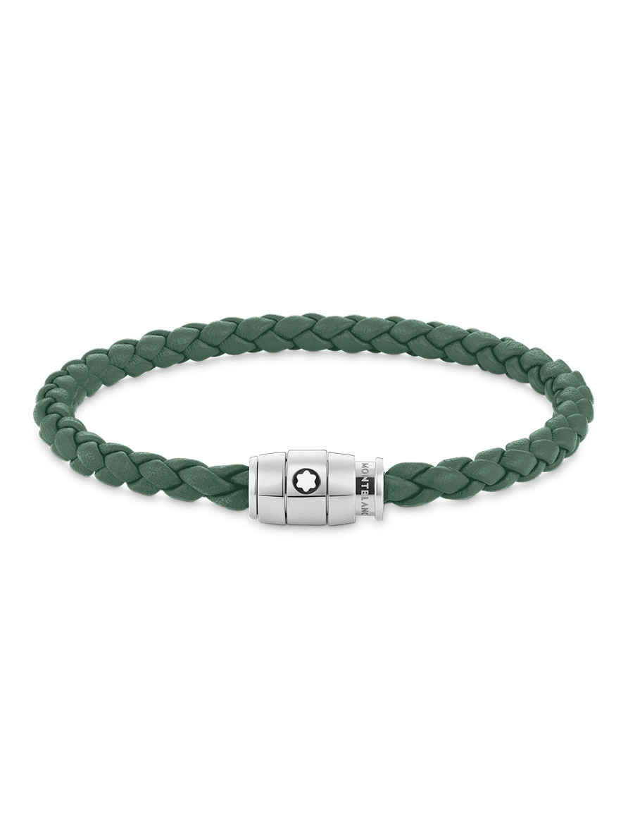 Brazalete Meisterstück de piel y acero color verde Talla G