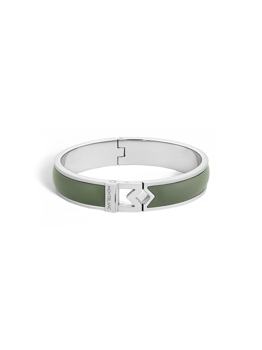 Brazalete rígido de acero con piel color arcilla Talla CH