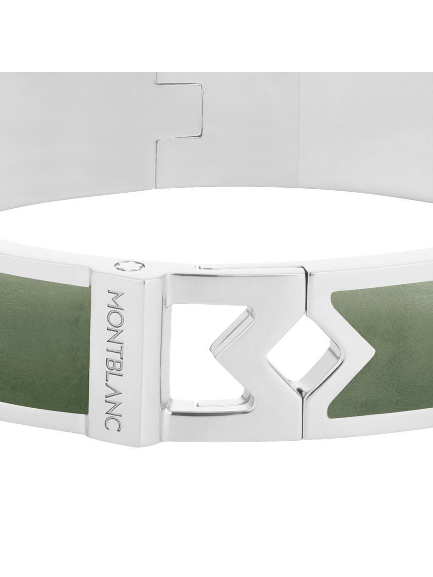 Brazalete rígido de acero con piel color arcilla Talla CH