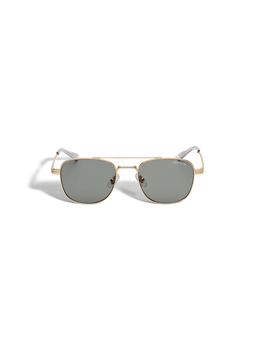 Lentes de sol cuadrados con montura metálica dorada