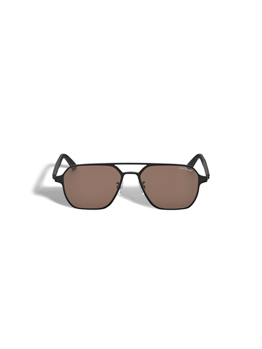 Lentes de sol cuadrados con montura metálica negra
