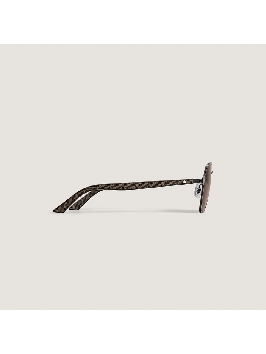 Lentes de sol cuadrados con montura metálica negra