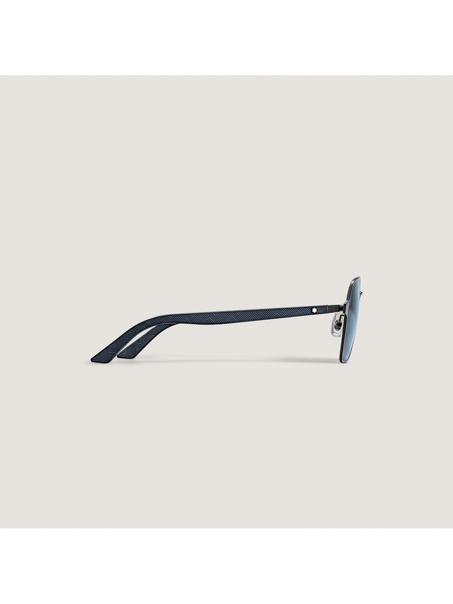 Lentes de sol cuadrados con montura metálica negra