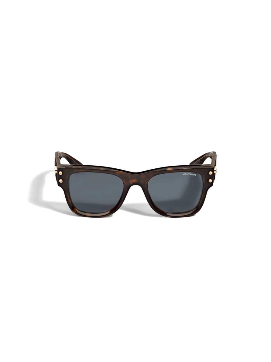 Lentes de sol cuadrados con montura de acetato habano