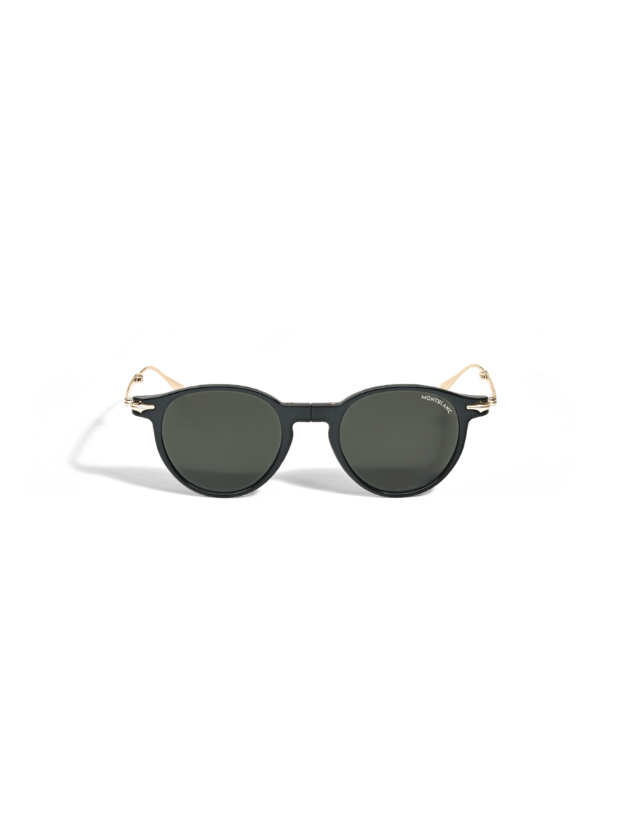 Lentes de sol ovaladas plegables con montura inyectada negra