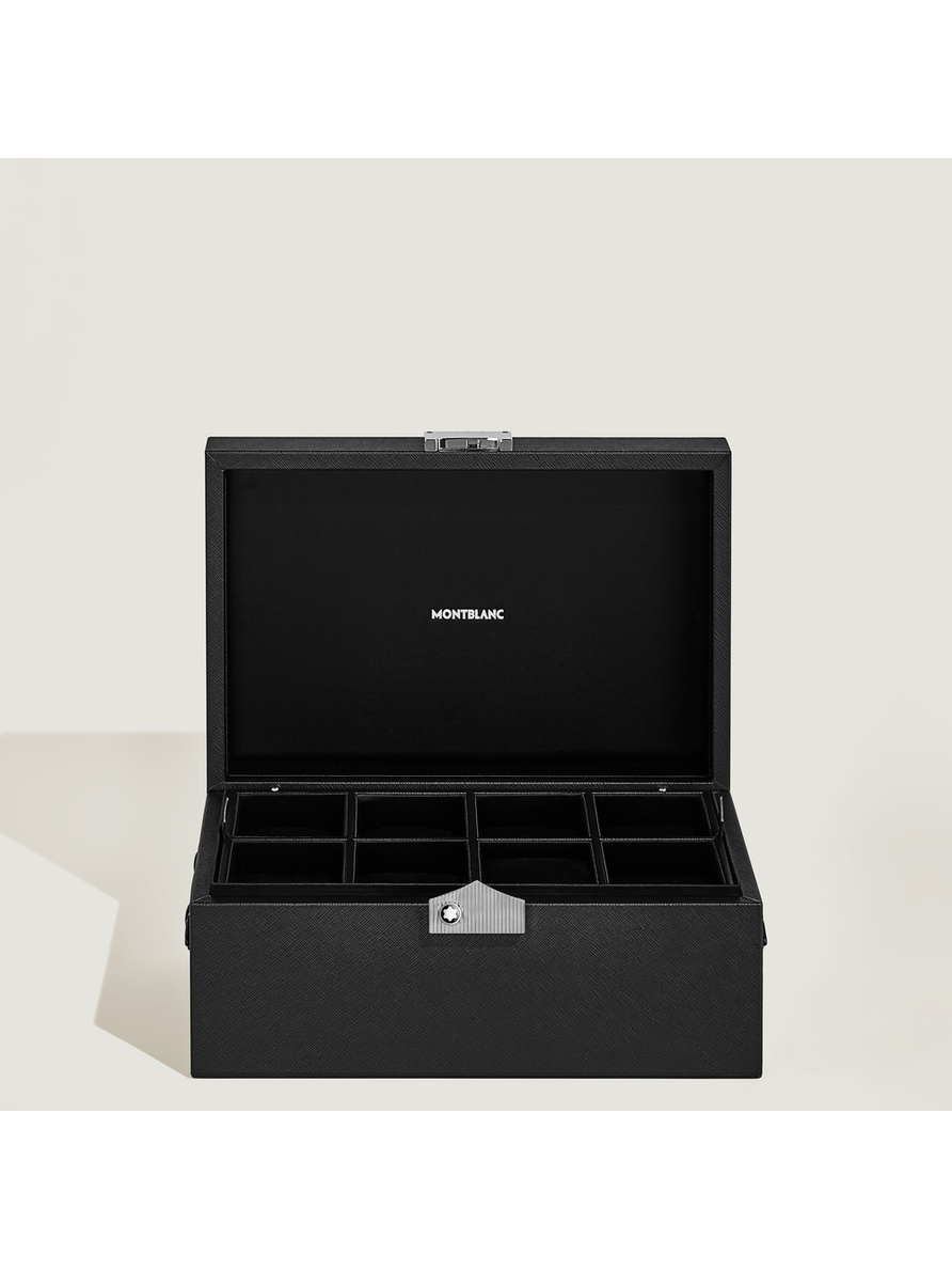 Caja de colección para relojes de piel negra