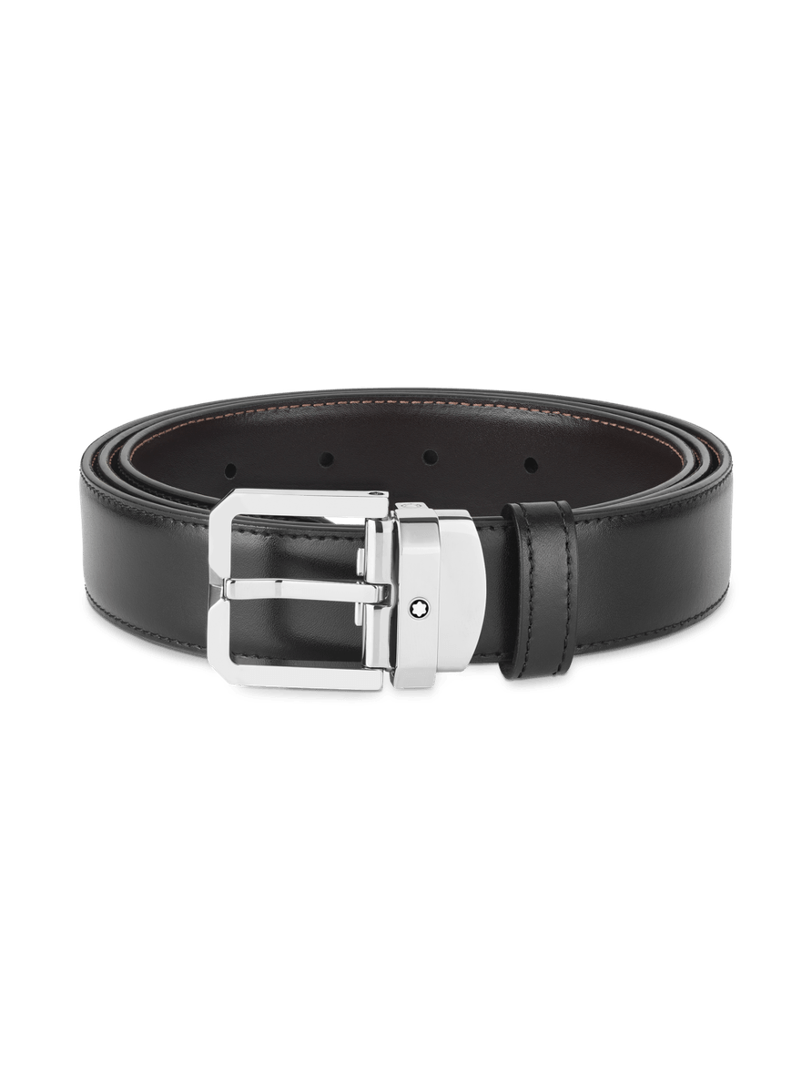 Cinturón reversible de piel negra y marrón de 30 mm