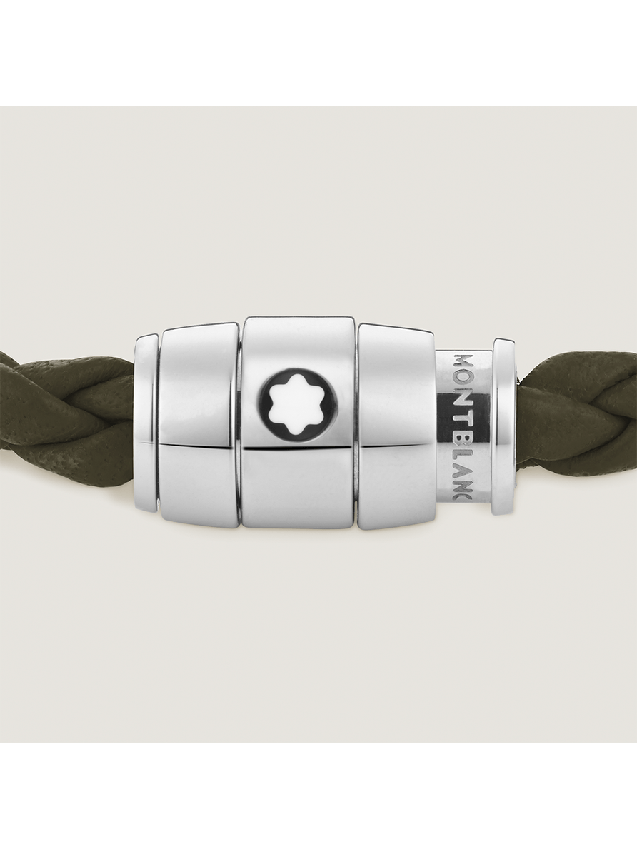 Brazalete mediano, piel suave, caqui