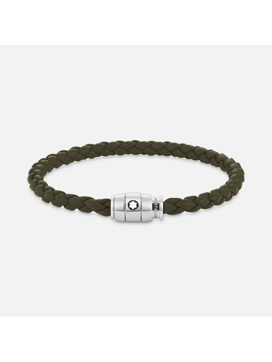 Brazalete grande, piel suave, caqui