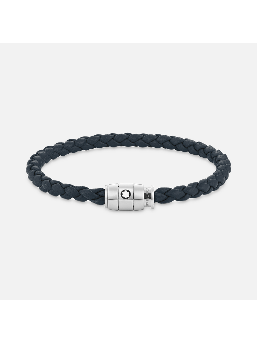 Brazalete pequeño, piel suave, azul avio