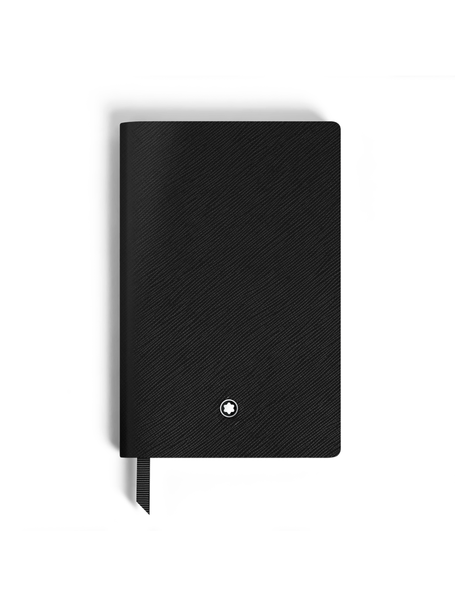Cuaderno pequeño piel Saffiano negro hojas en blanco