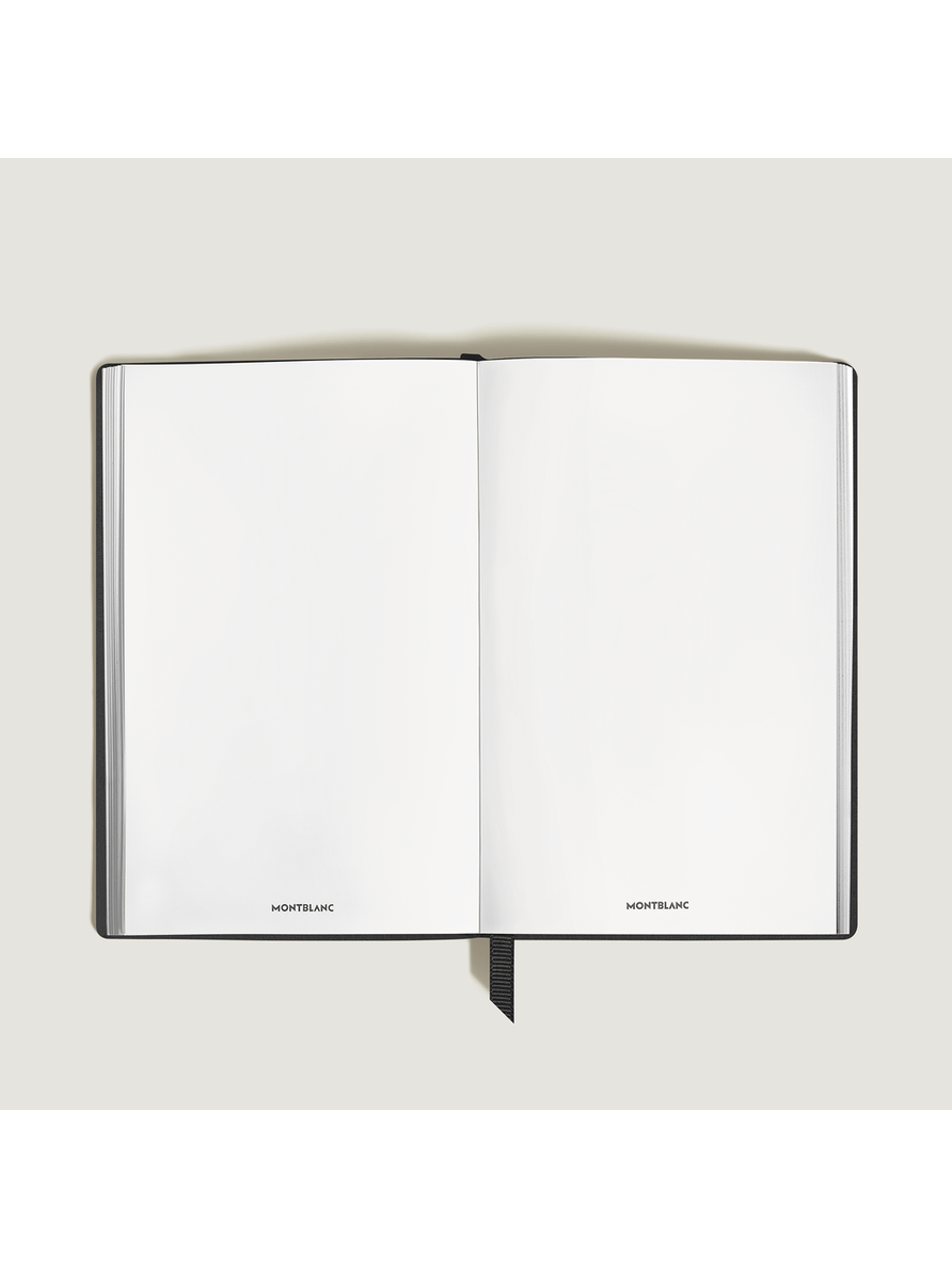 Cuaderno pequeño piel Saffiano negro hojas en blanco