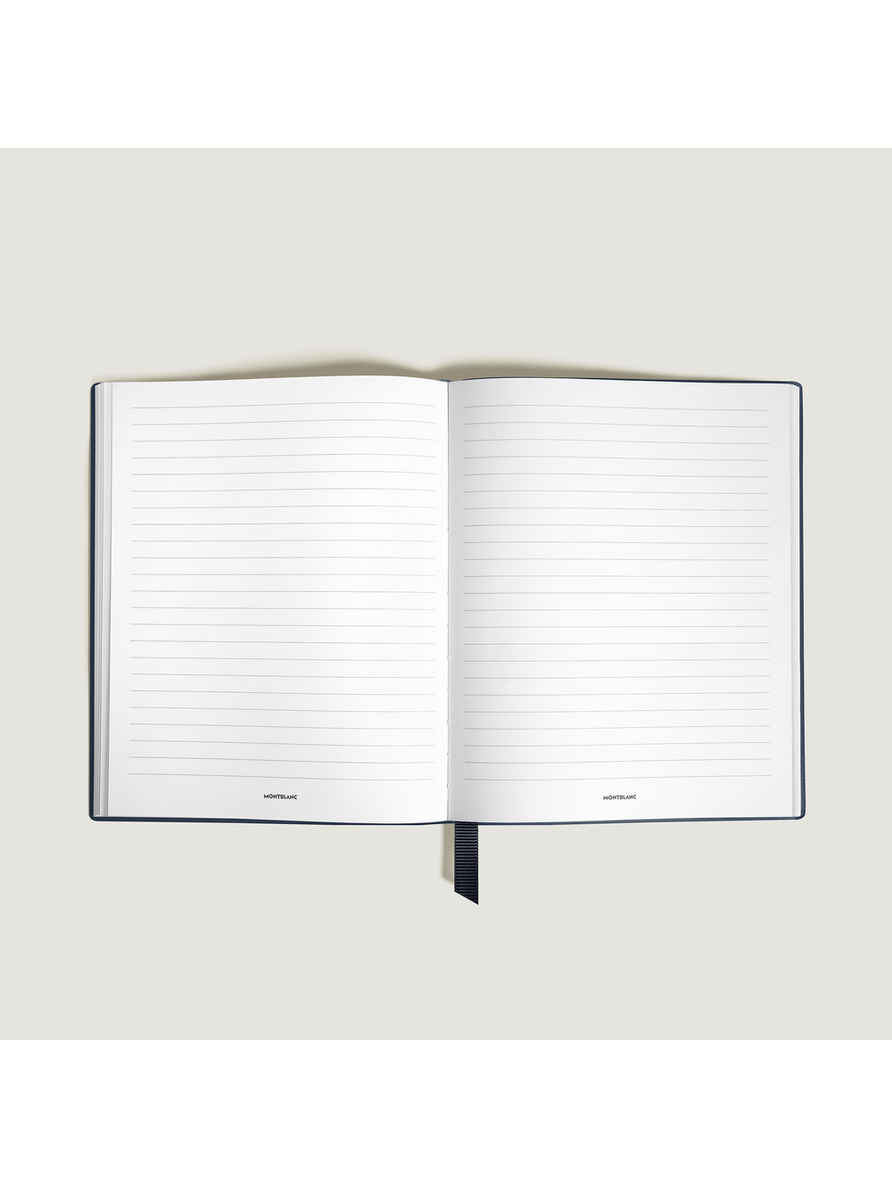 Cuaderno pequeño piel Saffiano azul con líneas