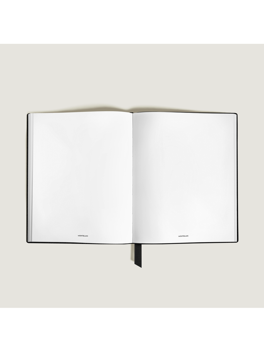 Cuaderno grande piel Saffiano negro hojas en blanco