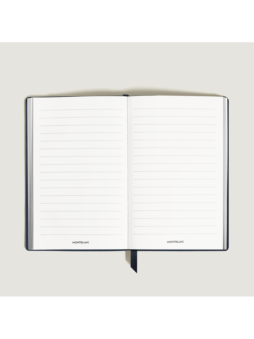 Cuaderno grande piel Saffiano azul con líneas