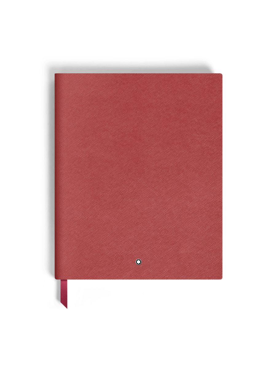 Cuaderno grande piel Saffiano rojo con líneas