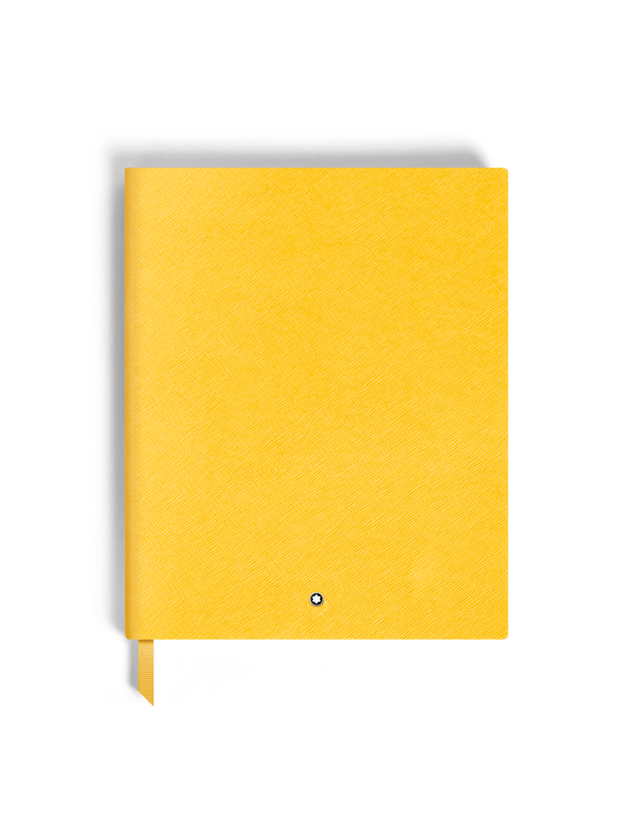 Cuaderno grande piel Saffiano amarillo Modena con líneas