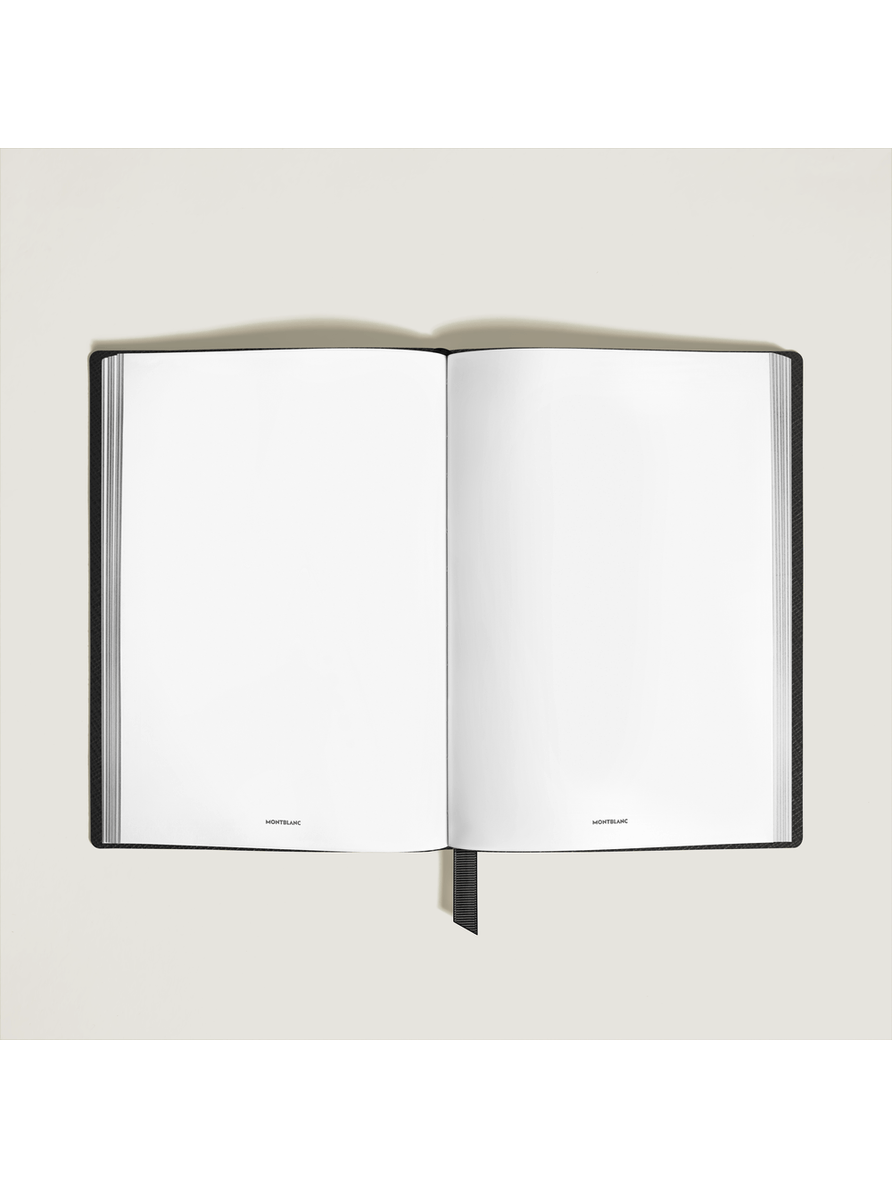 Cuaderno mediano piel Saffiano negro hojas en blanco