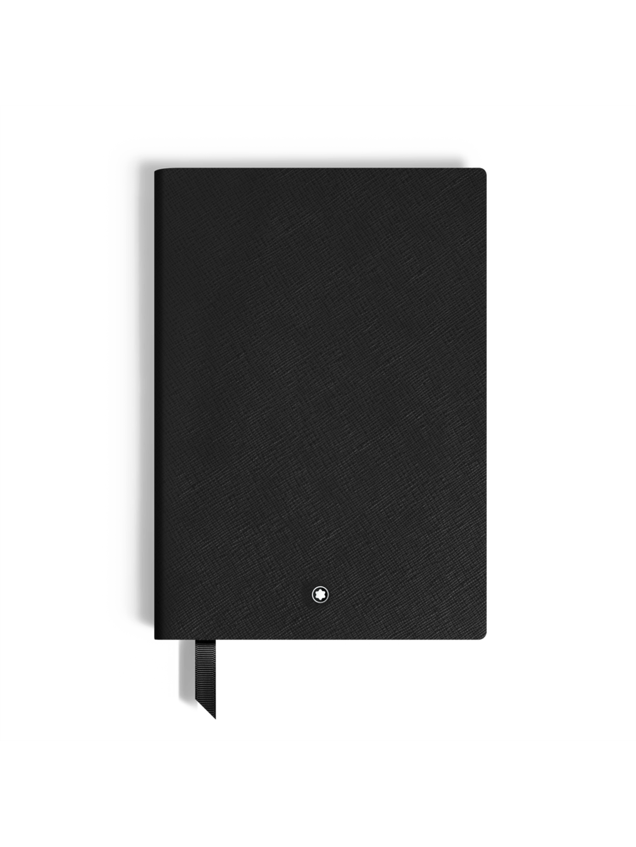 Cuaderno mediano piel Saffiano negro con cuadrícula