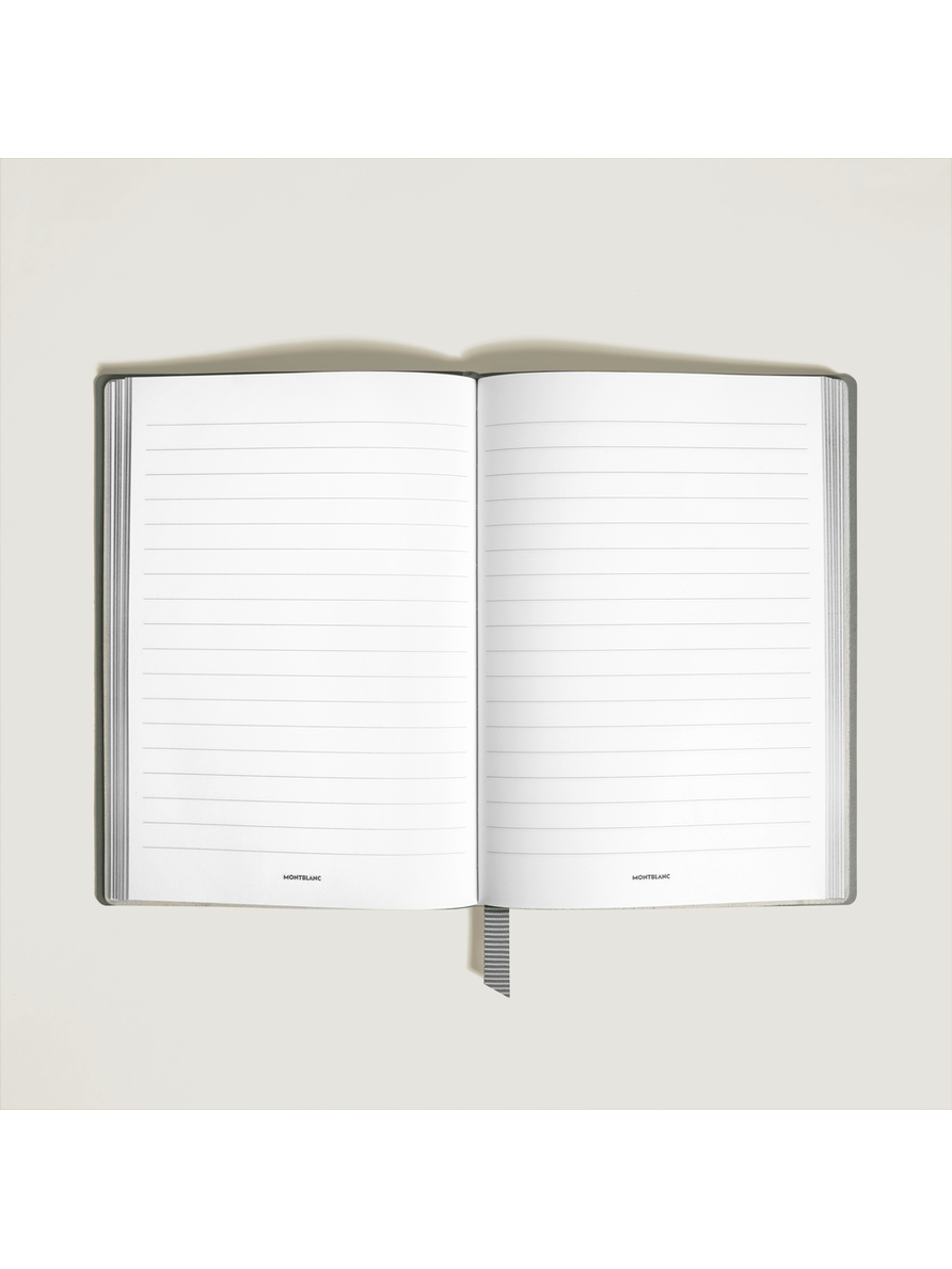 Cuaderno mediano piel Saffiano gris medio con líneas