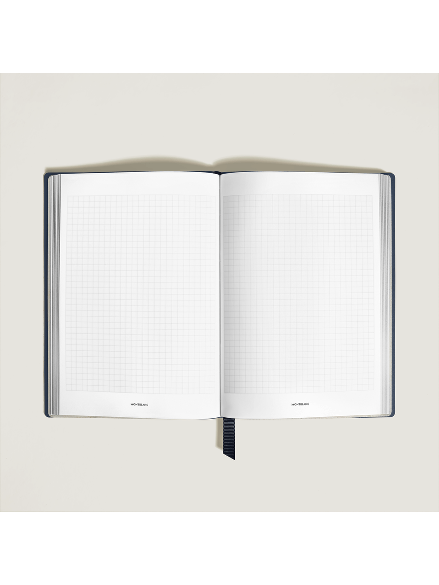Cuaderno mediano piel Saffiano azul con cuadrícula