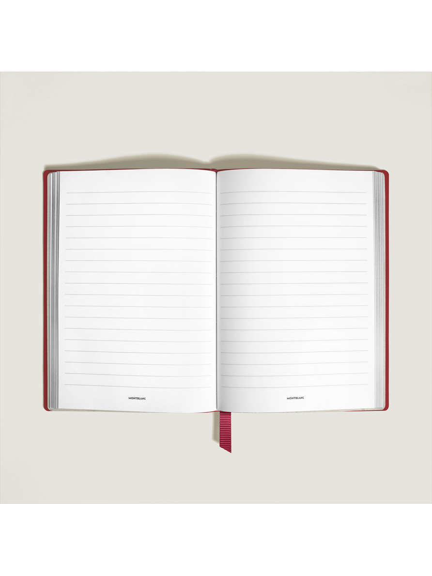 Cuaderno mediano piel rojo ladrillo con líneas