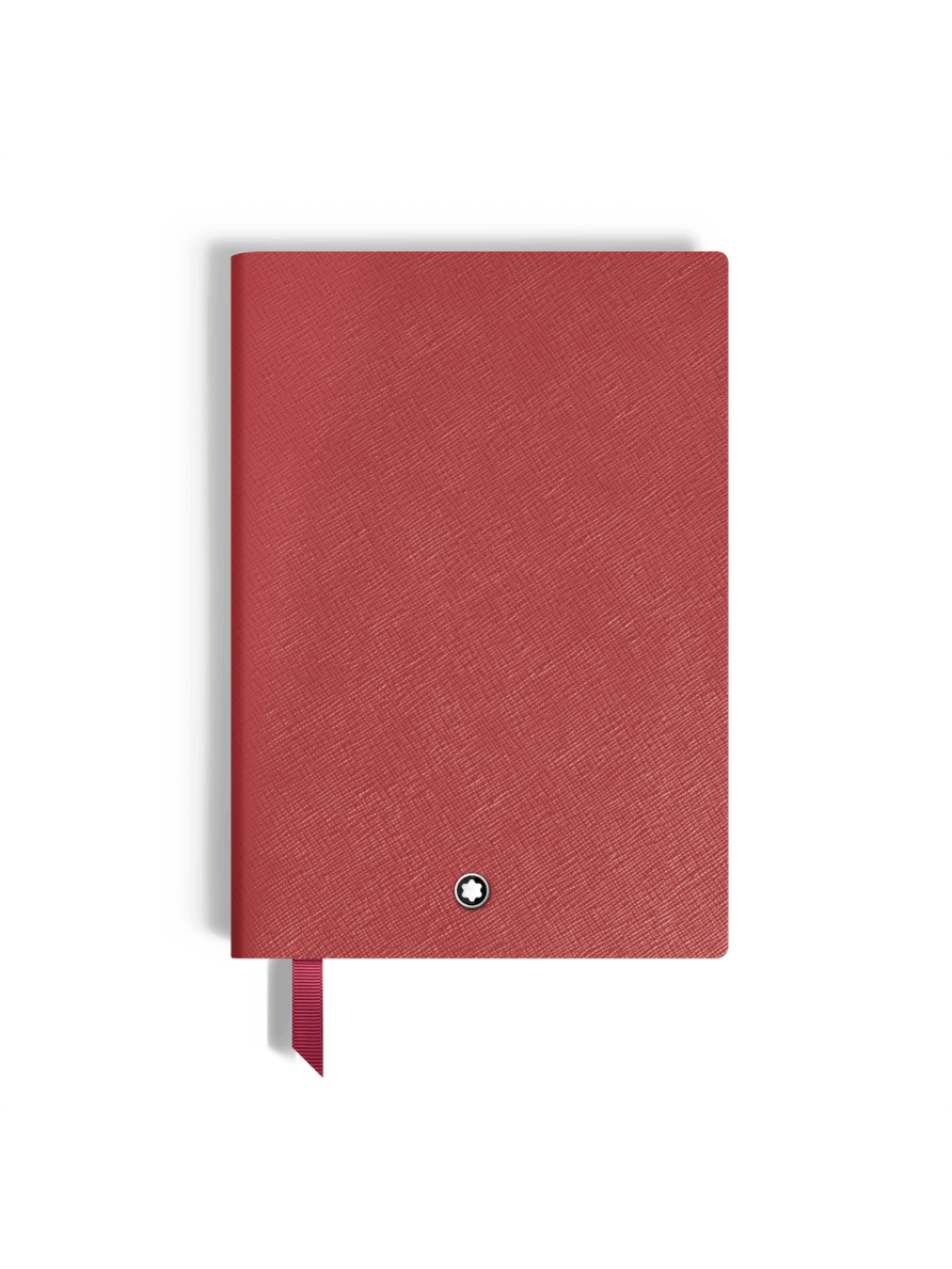 Cuaderno mediano piel Saffiano rojo hojas en blanco