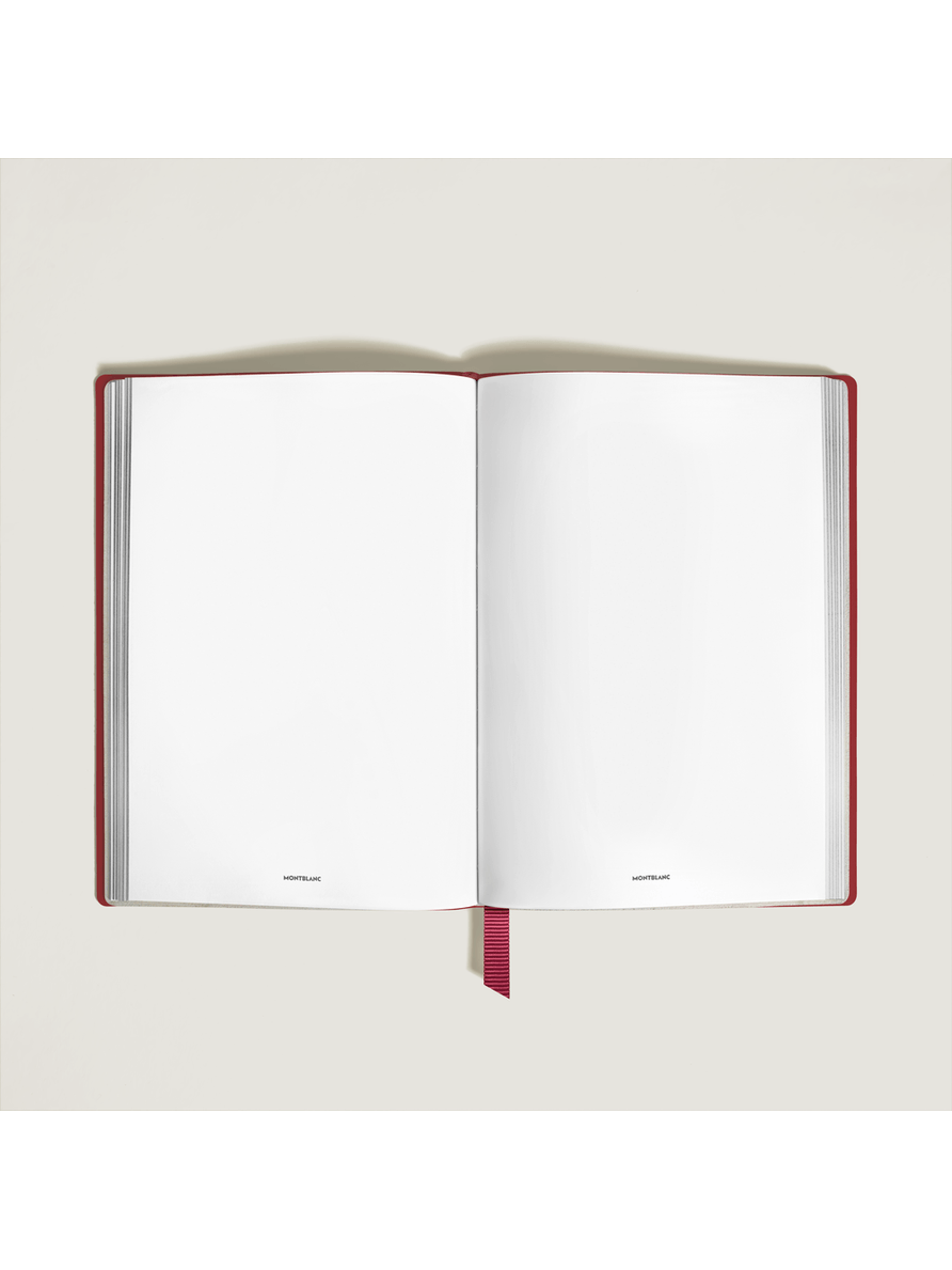 Cuaderno mediano piel Saffiano rojo hojas en blanco