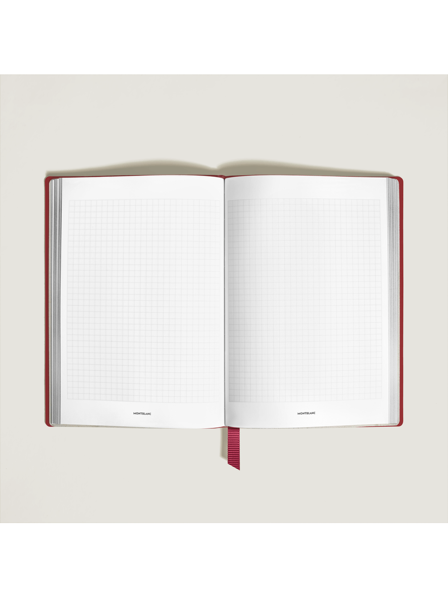 Cuaderno mediano piel Saffiano rojo con cuadrícula