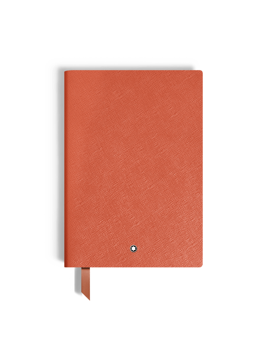 Cuaderno mediano piel color cayena con líneas