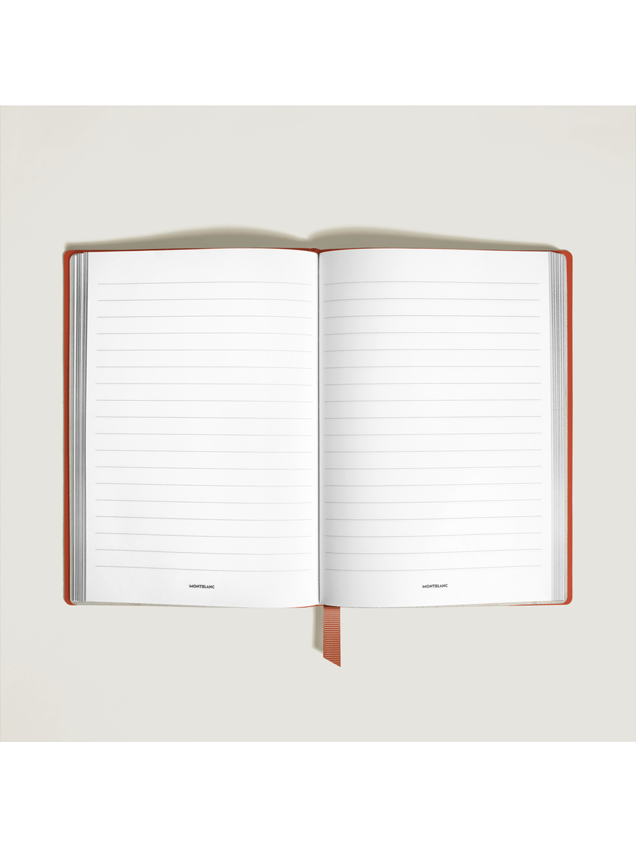 Cuaderno mediano piel color cayena con líneas