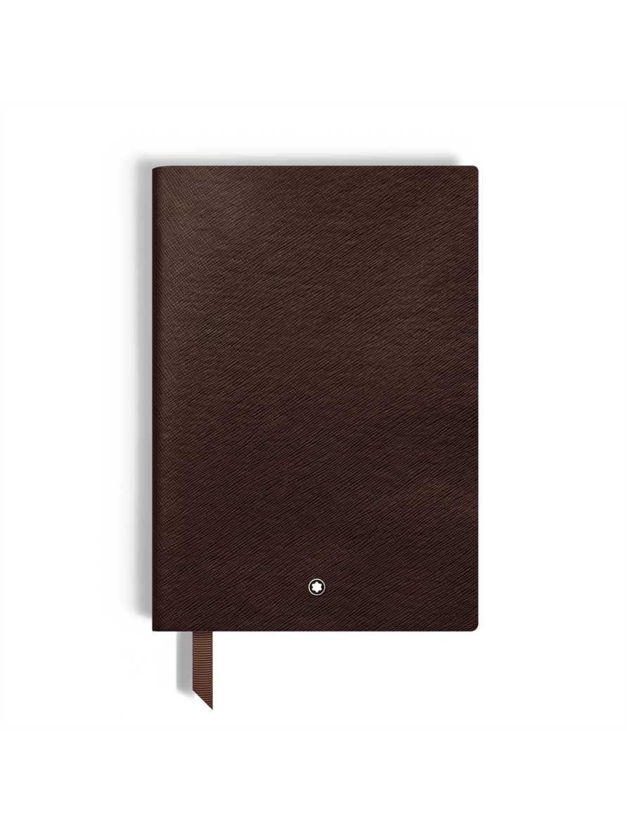 Cuaderno mediano piel Saffiano tabaco con líneas