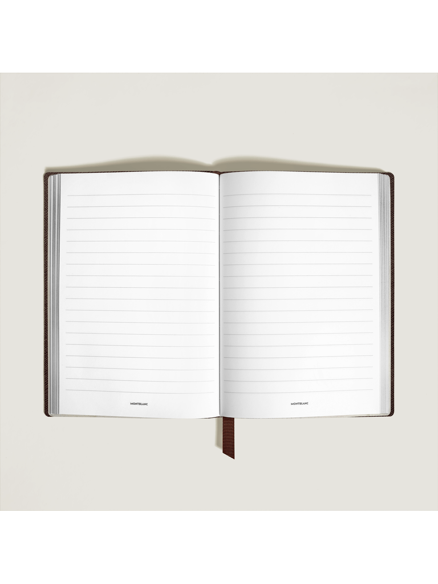 Cuaderno mediano piel Saffiano tabaco con líneas