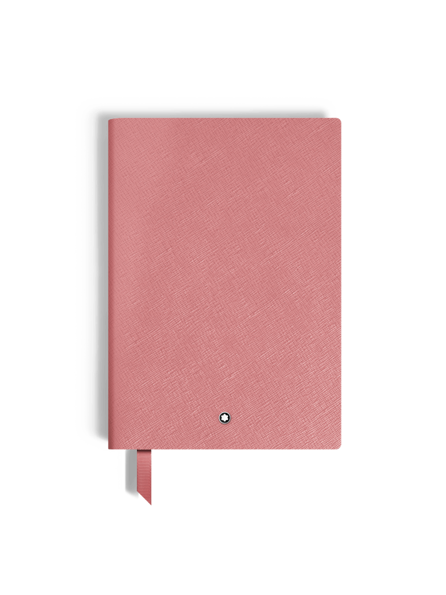 Cuaderno mediano piel Saffiano rosado con líneas