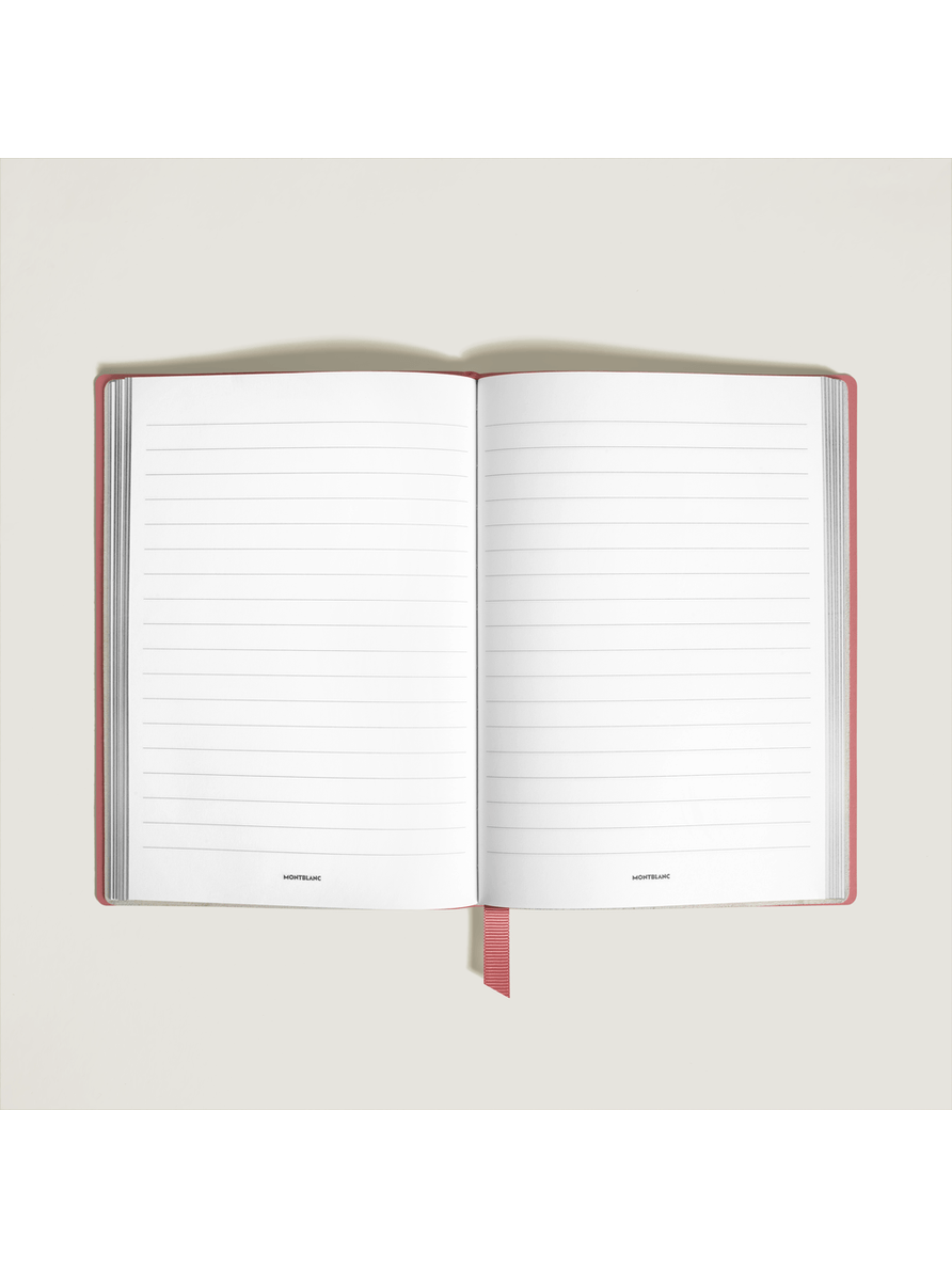 Cuaderno mediano piel Saffiano rosado con líneas