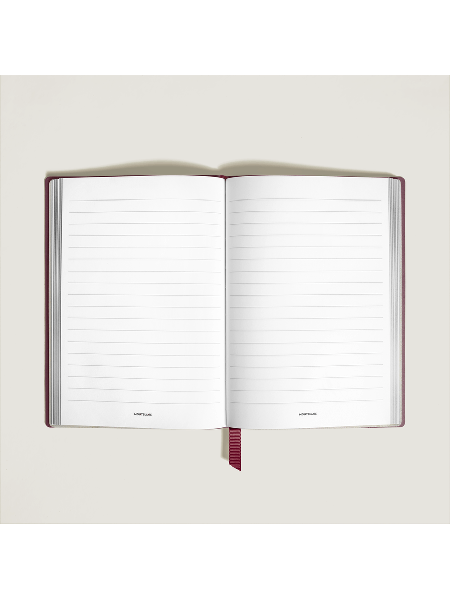 Cuaderno mediano piel color cassis con líneas