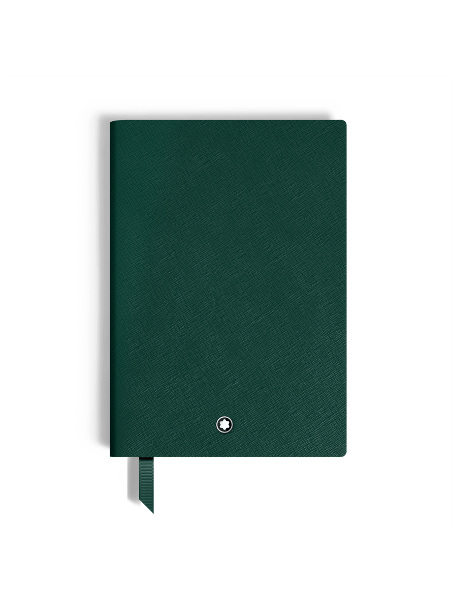 Cuaderno mediano piel Saffiano verde británico con líneas