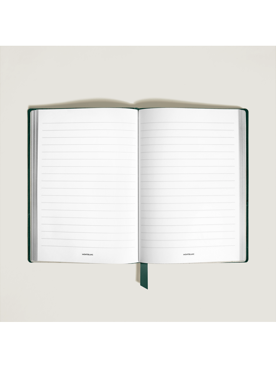 Cuaderno mediano piel Saffiano verde británico con líneas