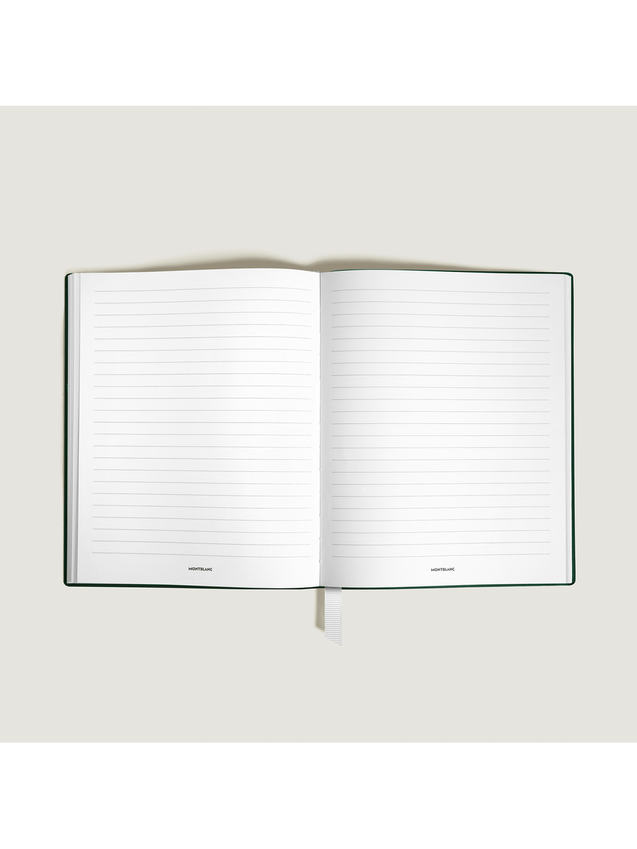 Cuaderno grande piel Saffiano verde británico con líneas