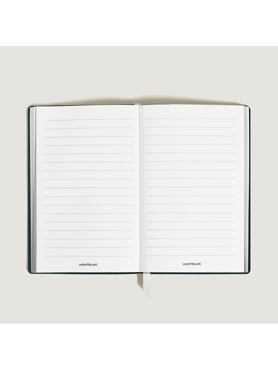 Cuaderno pequeño piel Saffiano verde británico con líneas